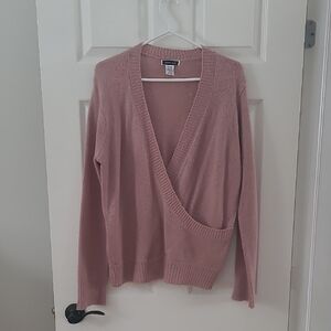 Pink V-Neck Women Sweater
